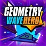 A wave figure must navigate sharp obstacles and deadly passageways in Geometry Wave Hero, a fast-paced arcade game.