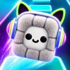 Music squares: Fluffy Hop Beat is a rhythm arcade game where players navigate a fluffy creature across music squares to the beat.